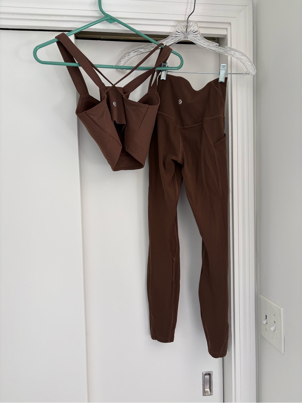 Lululemon Set Java Align Pocket Leggings 25" Size 2 Like A Cloud Longline Bra - Picture 4 of 7